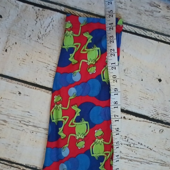 Lularoe Blue Red Green Kermit The Frog Leggings OS - Picture 6 of 7